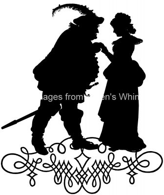 Couple Silhouette 1 - Man with Sword and Woman