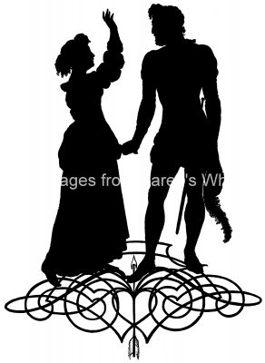Couple Silhouette 4 - Woman Speaking to Man
