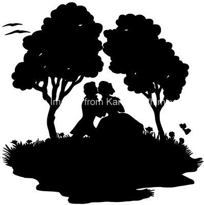 Love Silhouette 8 - Kissing Between the Trees