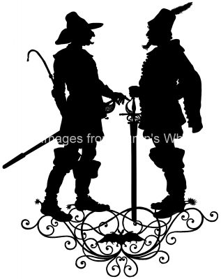 Silhouettes of Men 10 - Men in Boots with Swords