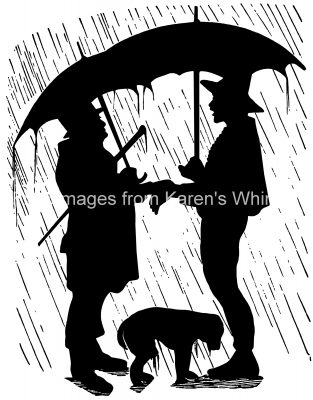 Silhouettes of Men 3 - Under an Umbrella