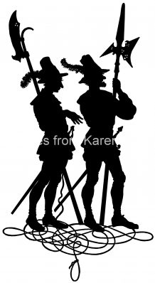 Silhouettes of Men 8 - Two Men Holding Weapons