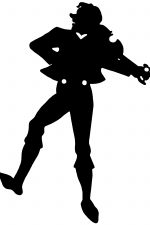 Silhouette of a Man 4 - Man Playing Fiddle