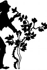 Silhouette of a Man 5 - Man Smelling Roses