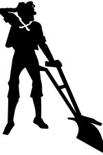 Silhouette of a Man 9 - Man Plowing a Field