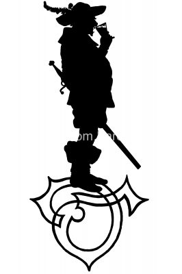Silhouette of a Man 1 - Man Drinking Wine
