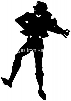 Silhouette of a Man 4 - Man Playing Fiddle