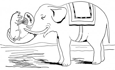 Cartoon Pigs 4 - Pig Sits on Elephant's Trunk