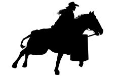 Cowboy on Horse Silhouette 1 - Barrel Racing