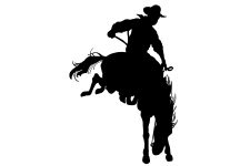 Cowboy on Horse Silhouette 5 - Bucking Horse Silhouette