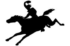 Cowboy on Horse Silhouette 6 - Horse and Rider Galloping