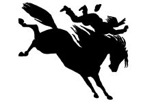 Cowboy on Horse Silhouette 8 - Thrown from a Horse