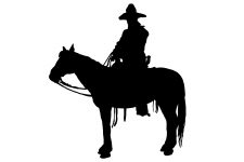 Cowboy on Horse Silhouette 9 - Western Silhouette