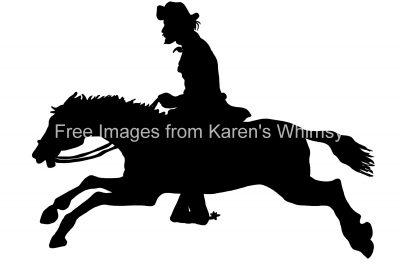 Cowboy on Horse Silhouette 3 - Horse Galloping