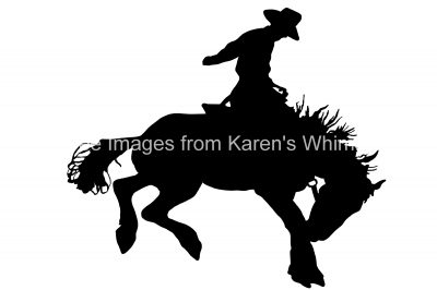 Cowboy on Horse Silhouette 4 - Bucking Horse
