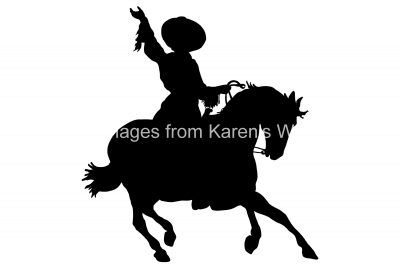 Cowboy on Horse Silhouette 7 - Cowgirl on a Horse