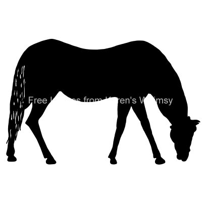Horse Silhouettes 14 - Horse Grazing Drawing