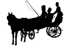 Carriage Silhouettes 6 - Horse and Buggy Clip Art