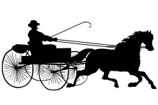 Carriage Silhouettes 9 - Silhouette of Horse and Buggy