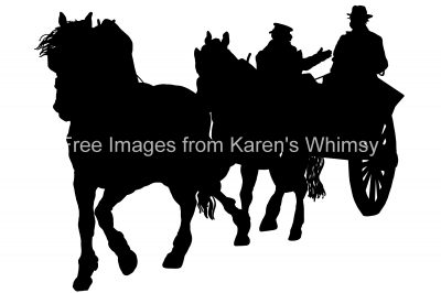 Carriage Silhouettes 12 - Horse and Wagon Image