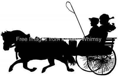 Carriage Silhouettes 2 - Horse and Buggy Clipart