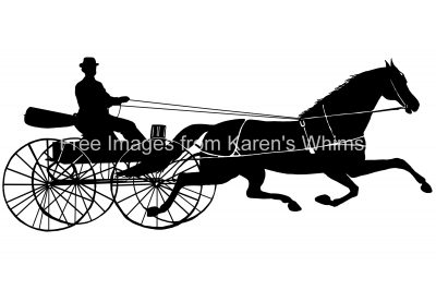 Carriage Silhouettes 3 - Horse and Wagon Clipart