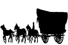 Horse Silhouette Clip Art 14 - Horse and Covered Wagon Clipart