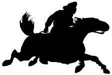 Horse Silhouette Clip Art 11 - Silhouette of Cowboy on Horse