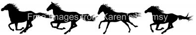 Horse Silhouette Clip Art 16 - Running Horses Silhouette