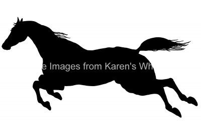Horse Silhouette Clip Art 12 - Silhouette of Horse Jumping