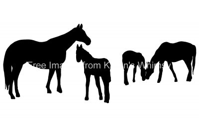 Horse Silhouette Clip Art 2 - Horse Grazing Silhouette