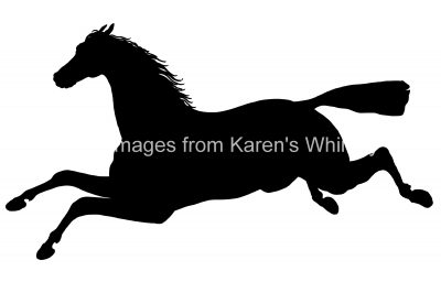 Horse Silhouette Clip Art 9 - Silhouette of Galloping Horse