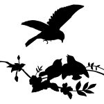 Flying Bird Silhouette 11 - Chaffinch and Young