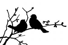 Bird on Branch Silhouette 4 - Love Bird Silhouette