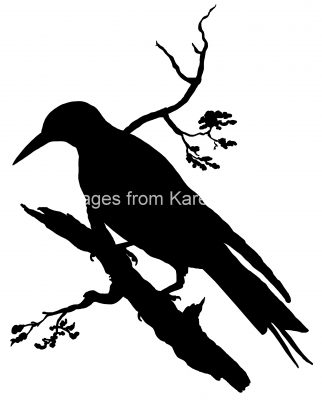 Simple Bird Silhouette 3 - Bird Sitting on a Branch