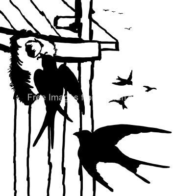 Bird Silhouette Clip Art 4 - Barn Swallow Silhouette
