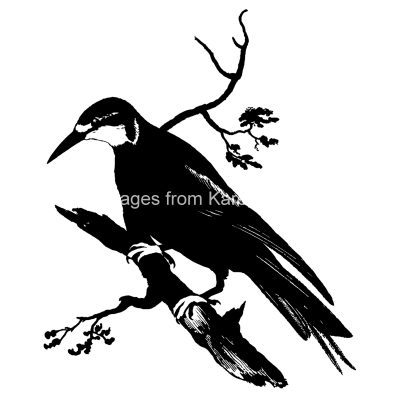 Bird Silhouette Clip Art 7 - Magpie Bird Silhouette