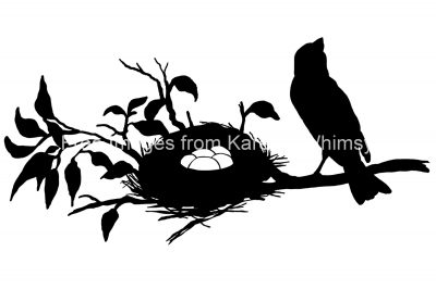 Bird Silhouette Images 4 - Bird Nest Silhouette Clip Art