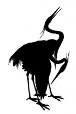 Silhouette Bird 8 - Two Egret Silhouettes