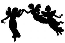 Fairy Silhouette Clip Art 2 - Three Fairies Together