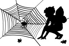 Fairy Silhouette Clip Art 8 - Fairy Watches a Spider