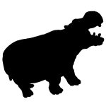 African Animal Silhouette 3 - Hippo Silhouette