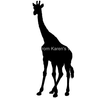 African Animal Silhouette 5 - Giraffe Silhouette