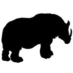 Wildlife Silhouette 9 - Rhinoceros Silhouette