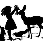 Animal Silhouette Images 3 - Girl Feeding Deer