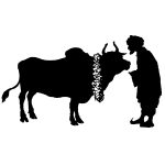 Animal Silhouette Images 7 - Bull with Garland