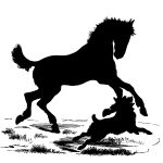 Animal Silhouette Images 8 - Colt and Dog