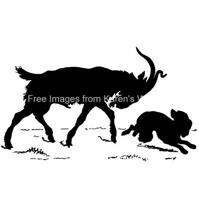 Animal Silhouette Images 2 - Goat Chasing Dog