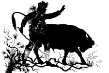 Animal Silhouette Art 5 - Man Leads a Bull
