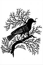 Free Silhouette Images 7 - Bird with a Worm